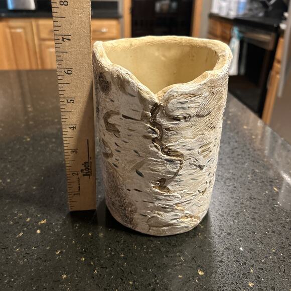 Rustic Lodge Utensil Crock made By Evergreen With Pine Cone And Wilderness Theme - Picture 9 of 12